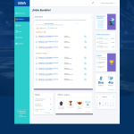 Diseño de Dashboard personalizado en Moodle. visualización de línea de tiempo de cursos, descargas y leaderboard (ranking) en tiempo real para fomentar la competitividad. Dashboard para el usuario.